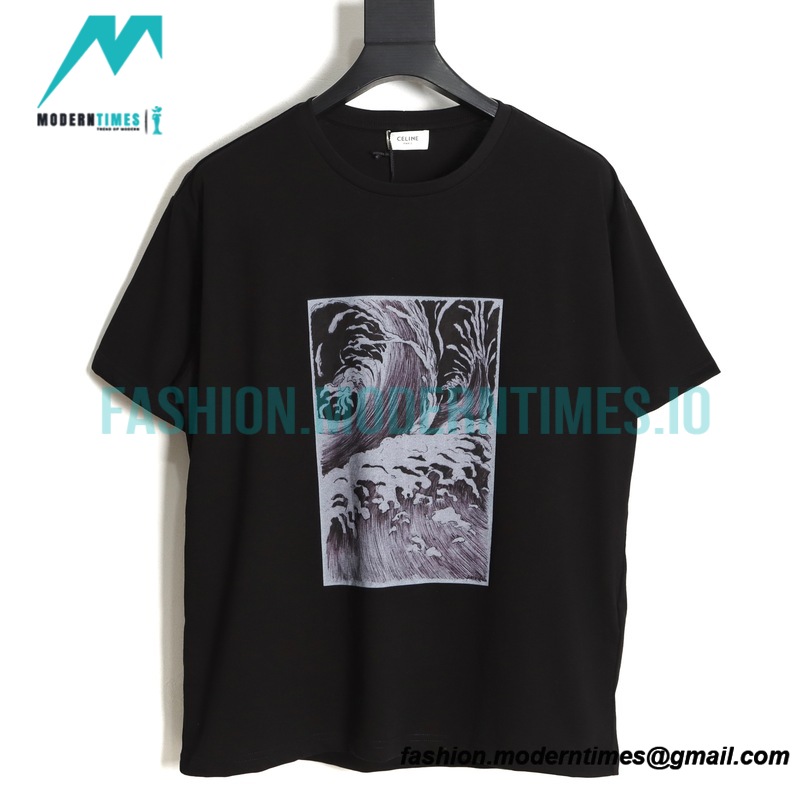 Celine - 23SS Oil Coconut Print Short Sleeve T-shirt