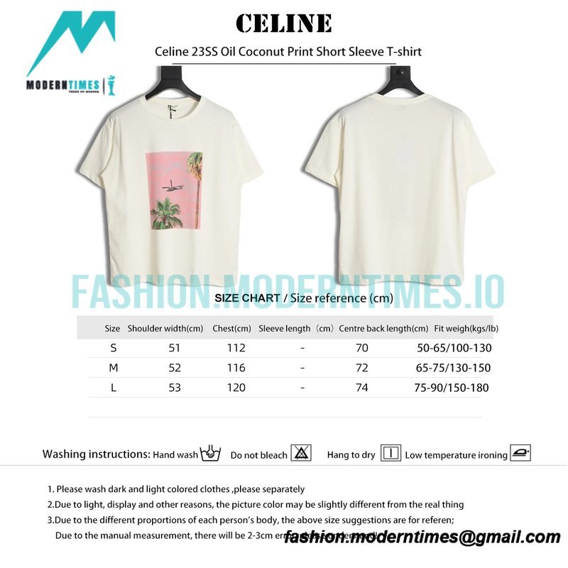 Celine - 23SS Oil Coconut Print Short Sleeve T-shirt