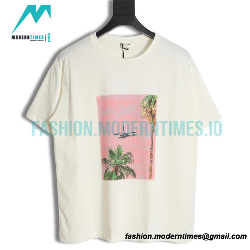 Celine - 23SS Oil Coconut Print Short Sleeve T-shirt