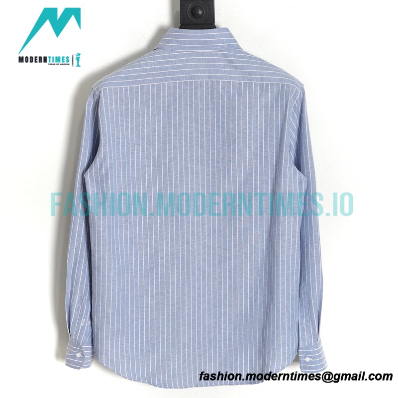 Celine - 23SS Small Embroidery Vertical Stripe Long-sleeved Shirt