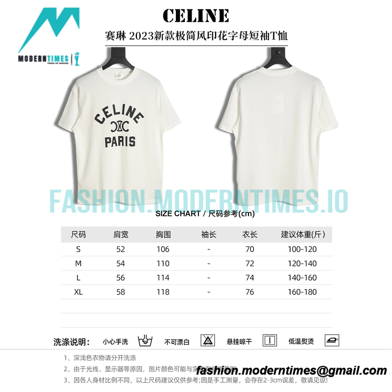 Celine - 2023 New Style Printed Monogram Short Sleeve T-shirt
