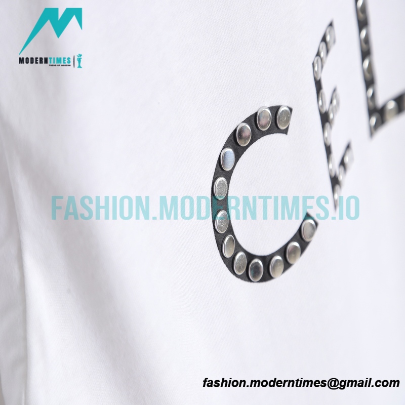 Celine - 22SS Studded Heart Letter Short Sleeve T-shirt