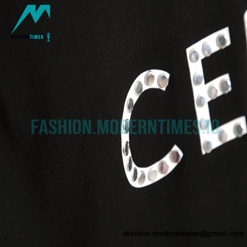 Celine - 22SS Studded Heart Letter Short Sleeve T-shirt