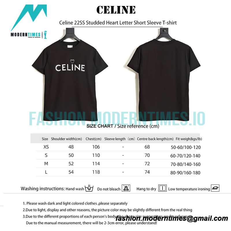 Celine - 22SS Studded Heart Letter Short Sleeve T-shirt
