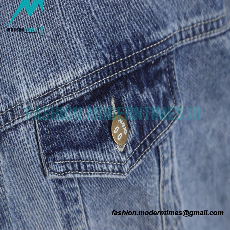 Drew House - Old Denim Jacket With Smiley Face Pattern Washed