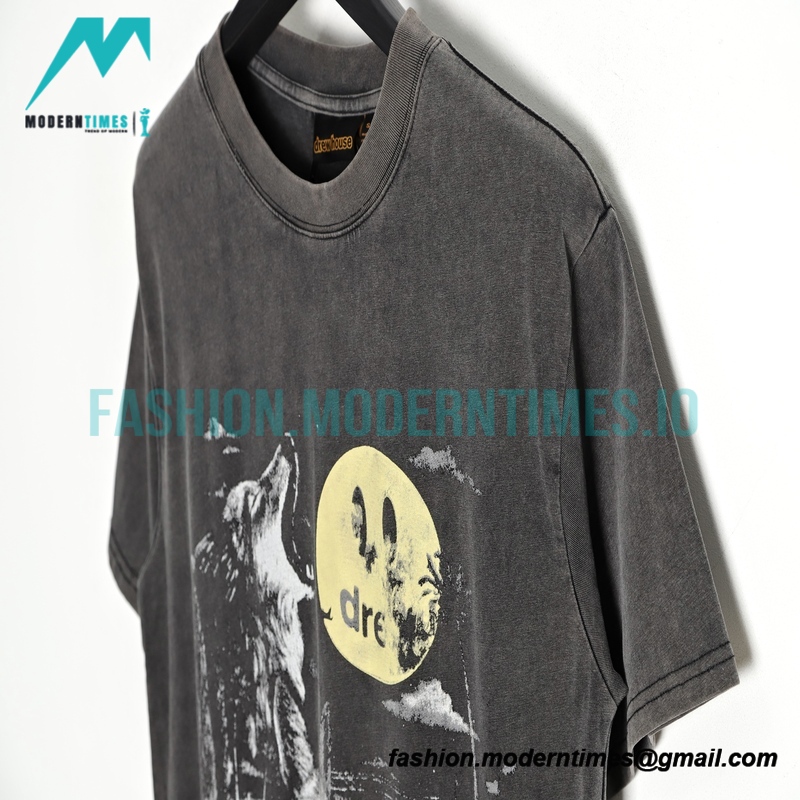   Drew House - 23ss Werewolf Full Moon Smiley Short Sleeve T-shirt