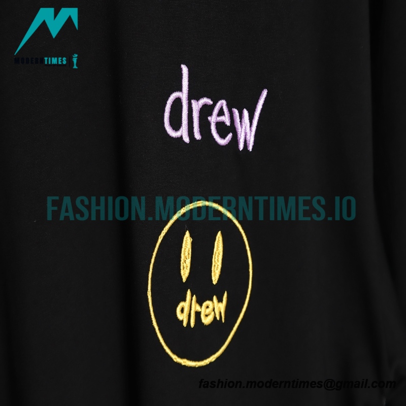 Drew House - Smiley Face Embroidered Short-sleeved T-shirt