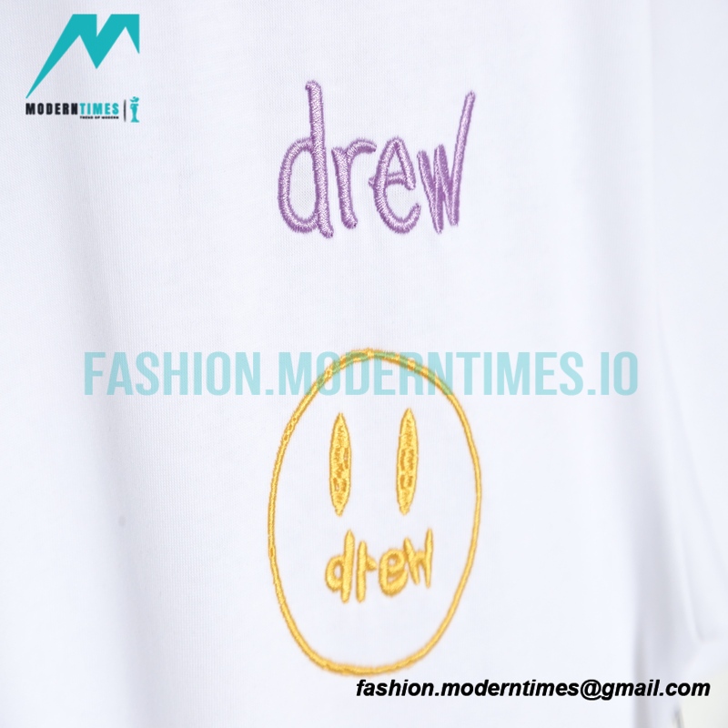 Drew House - Smiley Face Embroidered Short-sleeved T-shirt