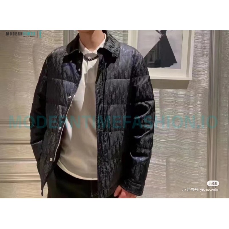 Dior - 20FW Full Print Dark Print Presbyte Lapel Down Jacket