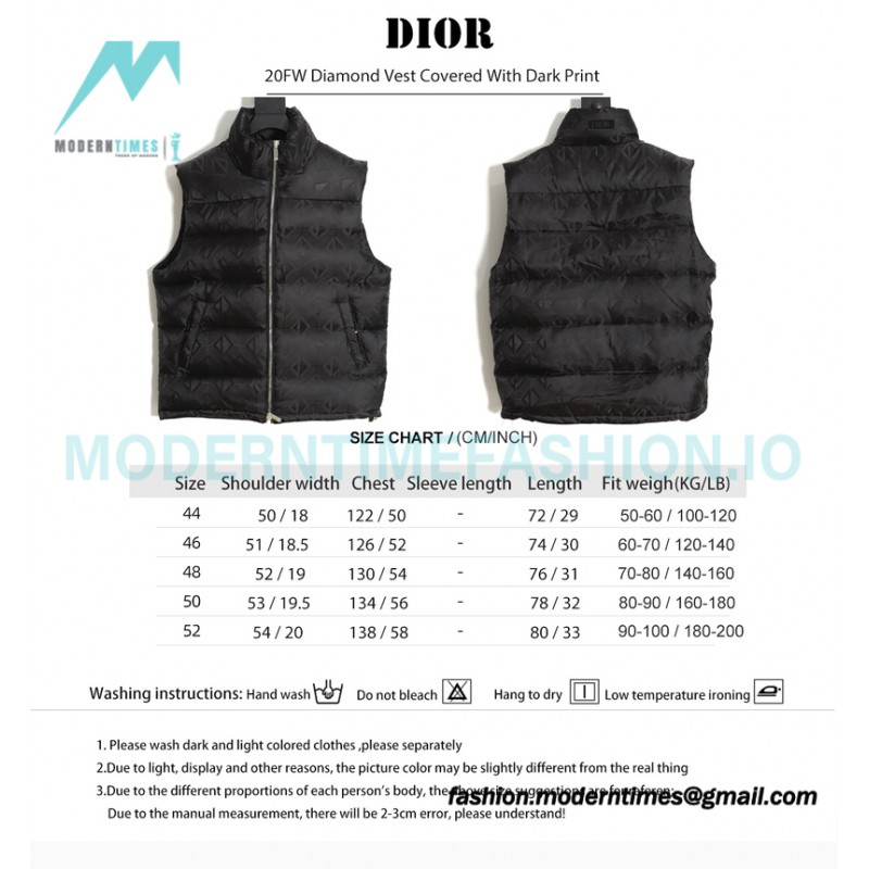 Dior - 20FW Diamond Vest Covered With Dark Print