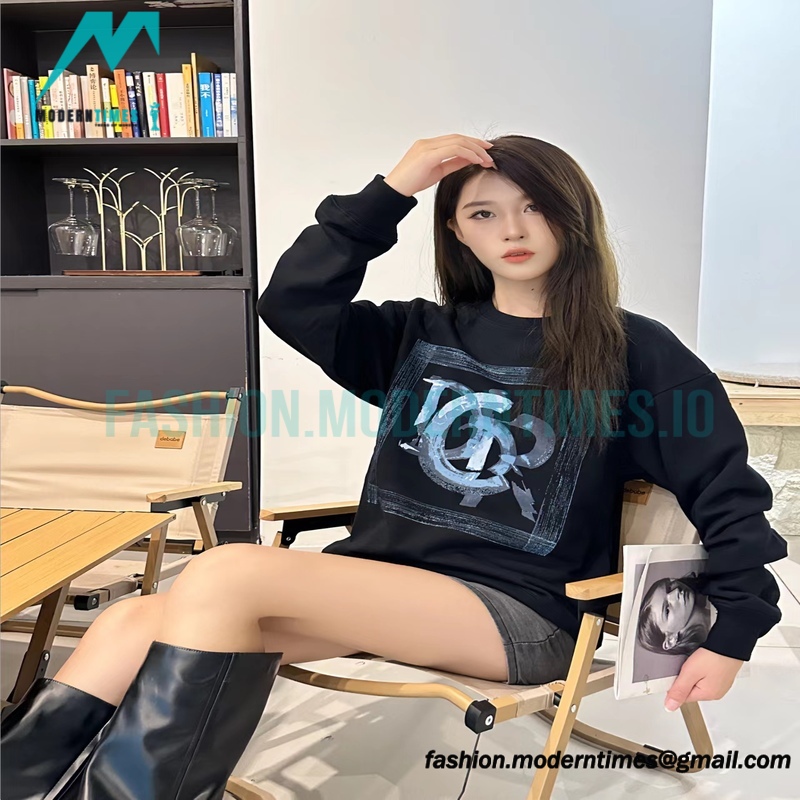Dior - 23ss Ink Painting Cotton Round Neck Hoodie