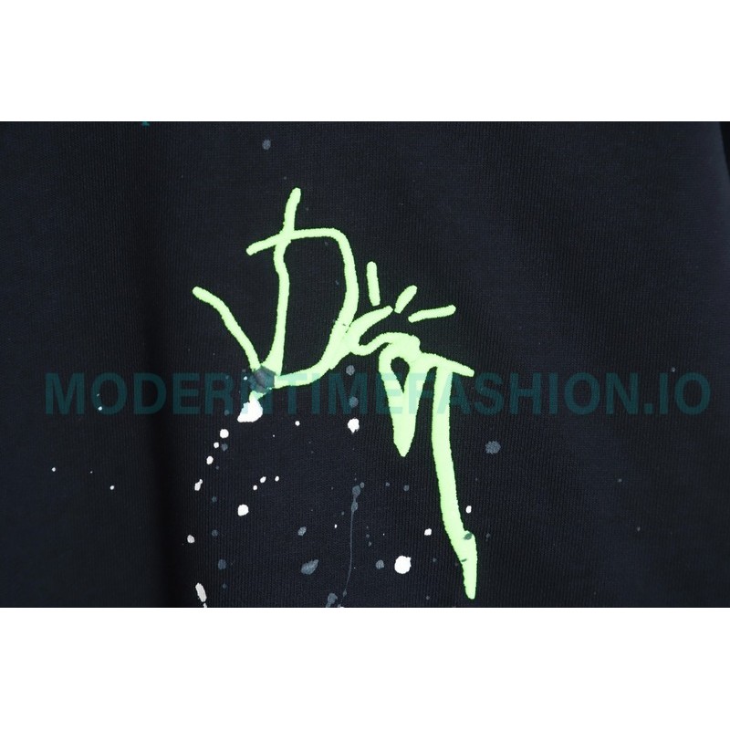 Dior - Splash Ink Embroidery Logo Round Neck Hoodie