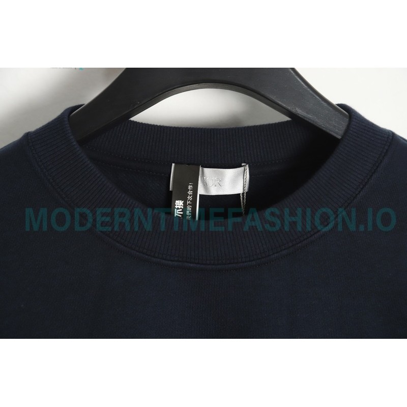 Dior - Splash Ink Embroidery Logo Round Neck Hoodie