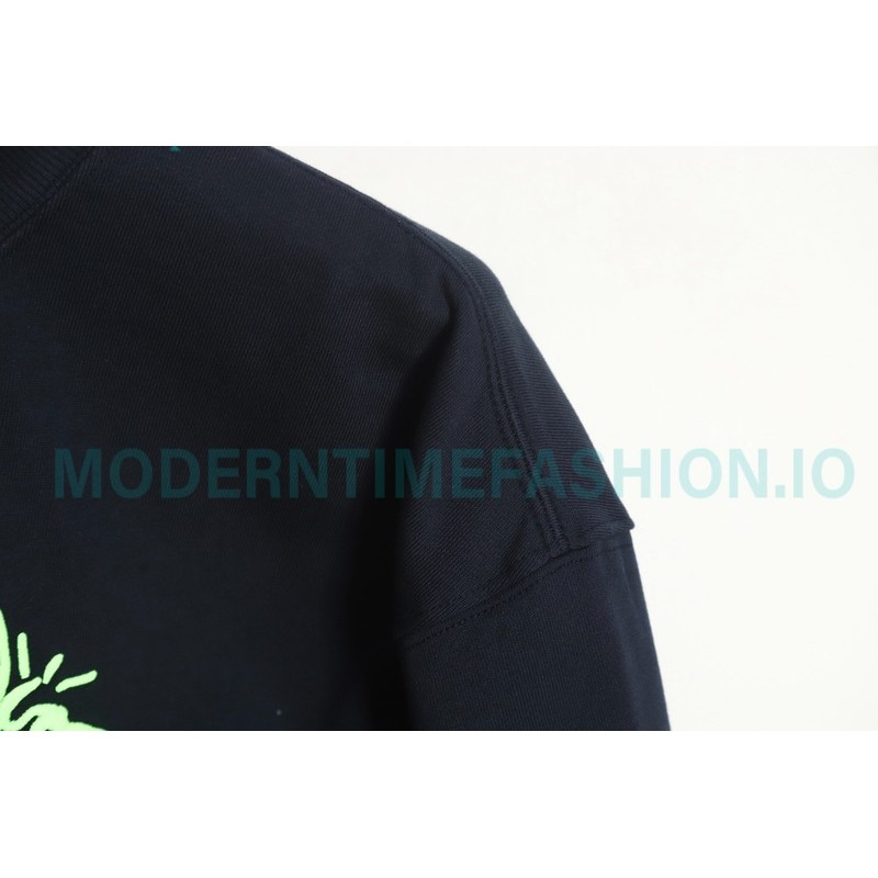 Dior - Splash Ink Embroidery Logo Round Neck Hoodie