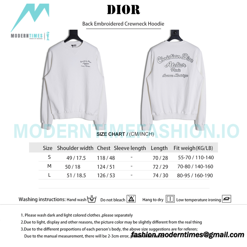 Dior - Back Embroidered Crewneck Hoodie 