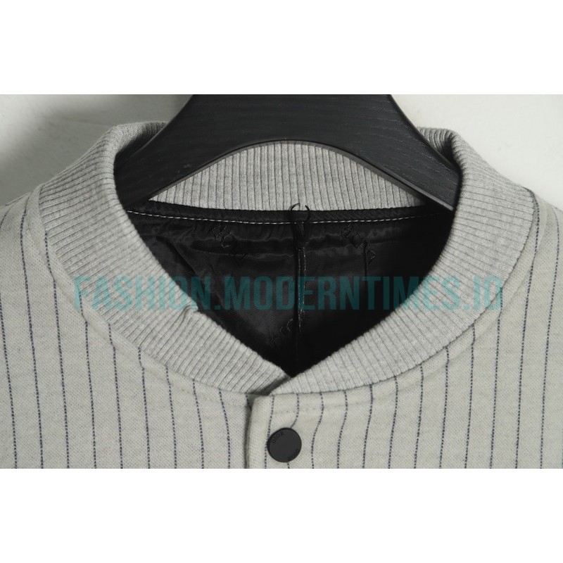 Dior - Vertical Strip Front And Back Embroidered Baseball Jacket 