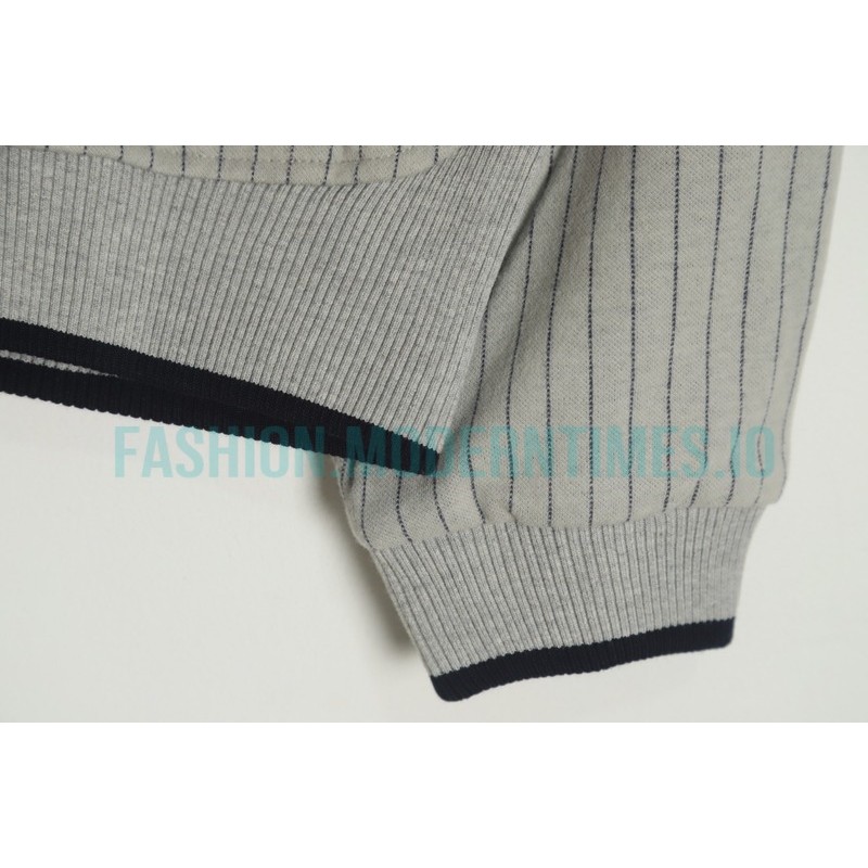 Dior - Vertical Strip Front And Back Embroidered Baseball Jacket 