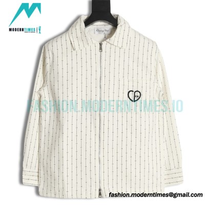 Dior - 22FW Striped Jacket Covered With Hearts