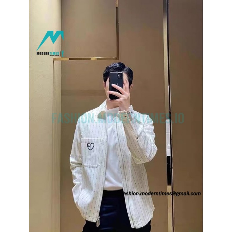 Dior - 22FW Striped Jacket Covered With Hearts