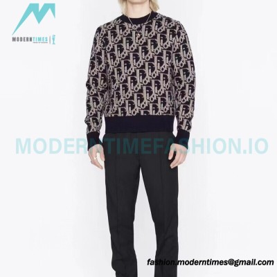 Dior - 22 New Full Print Jacquard Crewneck Sweater