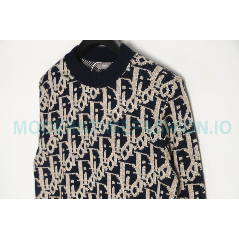 Dior - 22 New Full Print Jacquard Crewneck Sweater