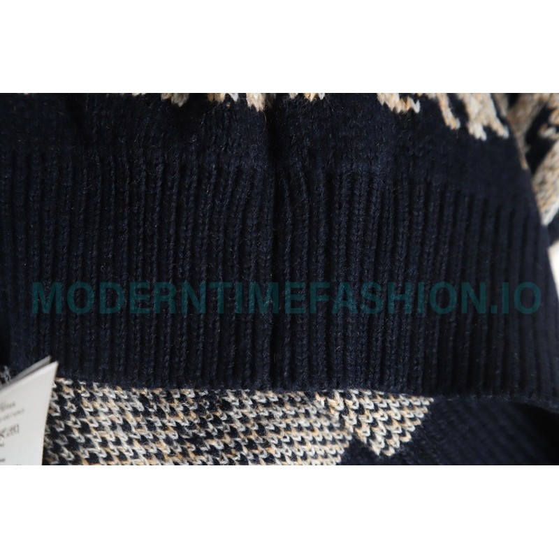 Dior - 22 New Full Print Jacquard Crewneck Sweater
