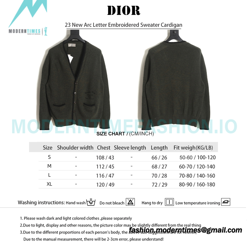 Dior - 23 New Arc Letter Embroidered Sweater Cardigan