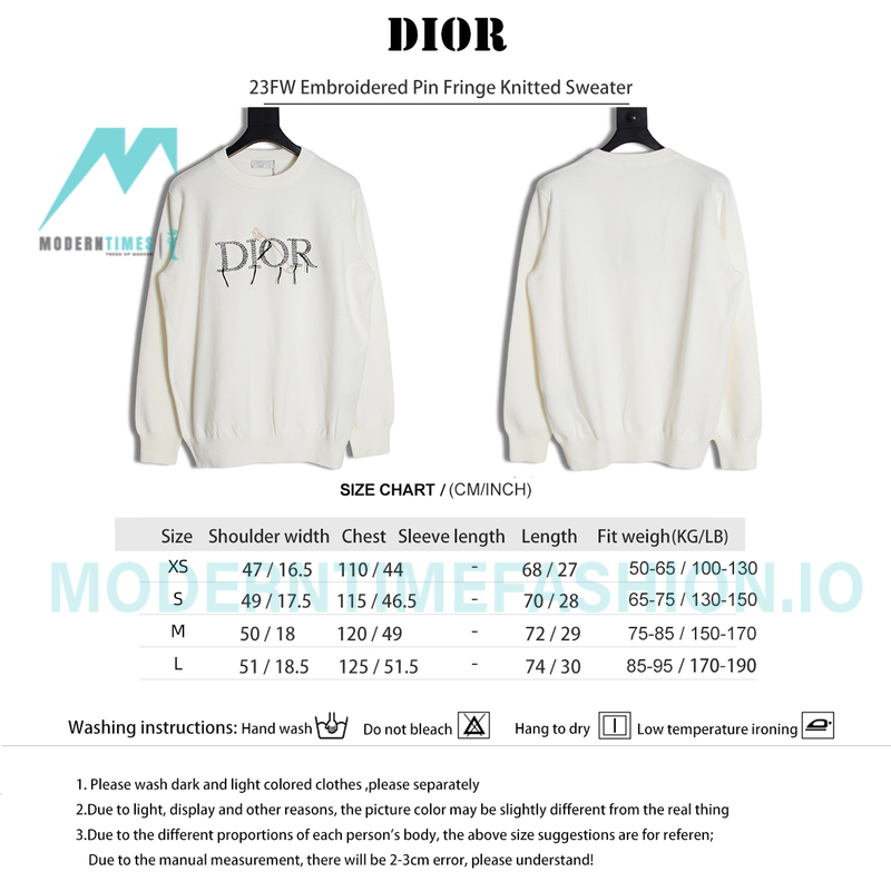 Dior - 23FW Embroidered Pin Fringe Knitted Sweater