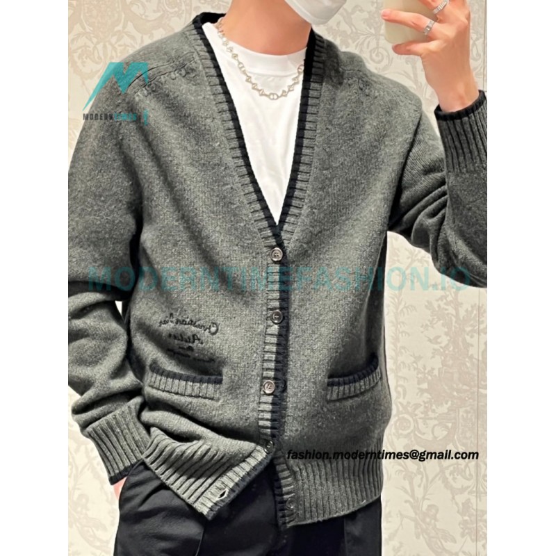 Dior - 23 New Arc Letter Embroidered Sweater Cardigan