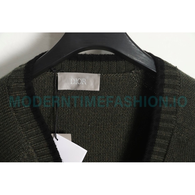 Dior - 23 New Arc Letter Embroidered Sweater Cardigan