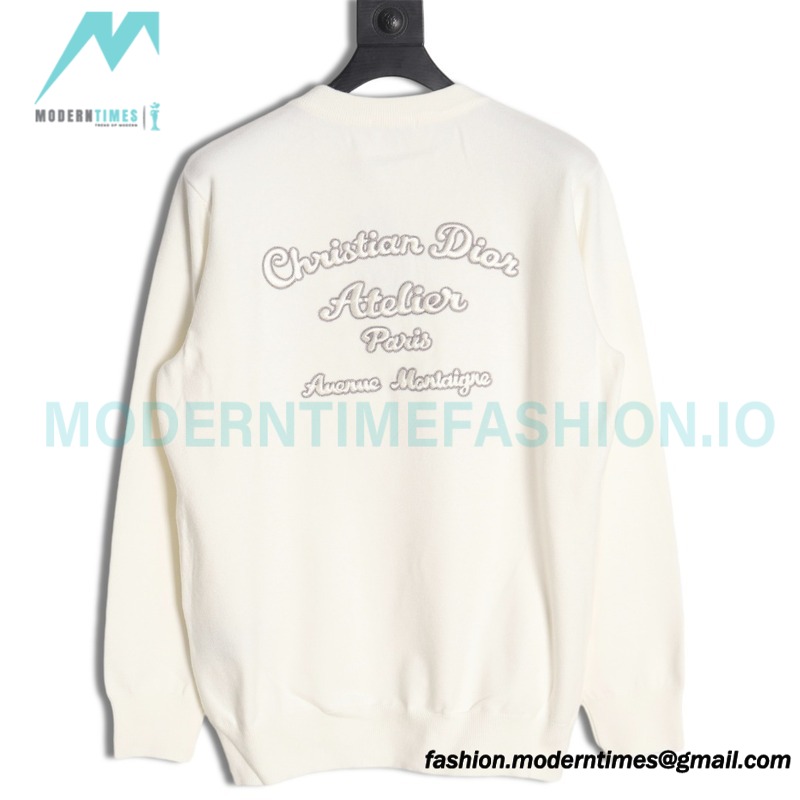 Dior - 23Fw Embroidered Signature Letter Knit Sweater