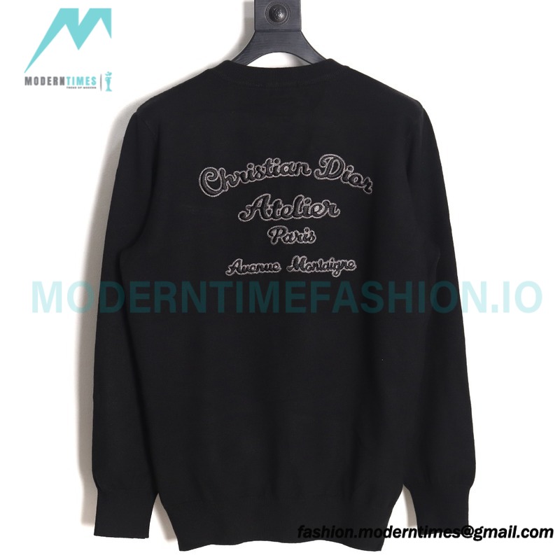 Dior - 23Fw Embroidered Signature Letter Knit Sweater