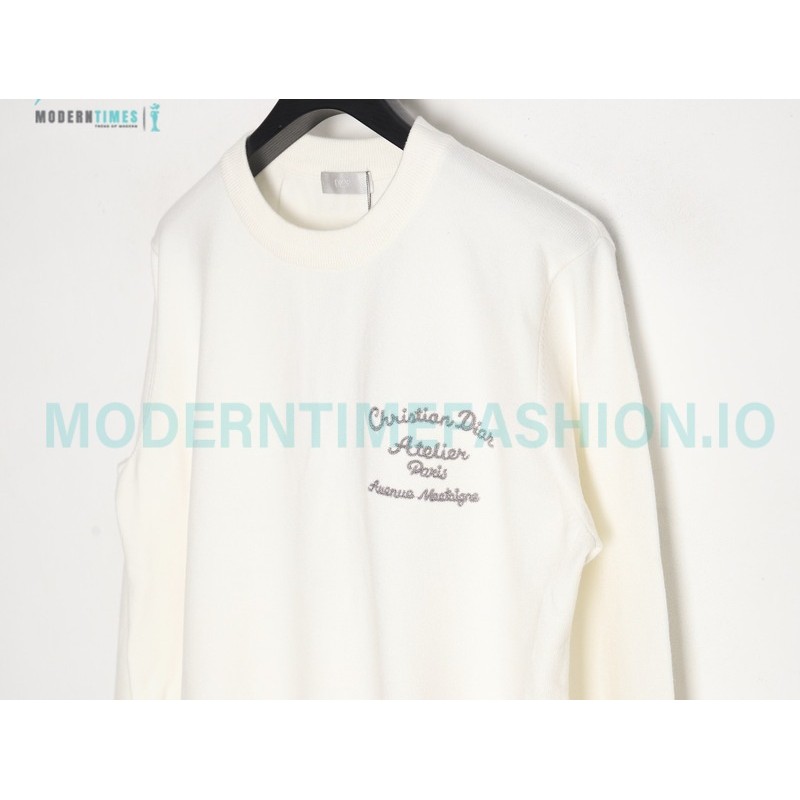 Dior - 23Fw Embroidered Signature Letter Knit Sweater