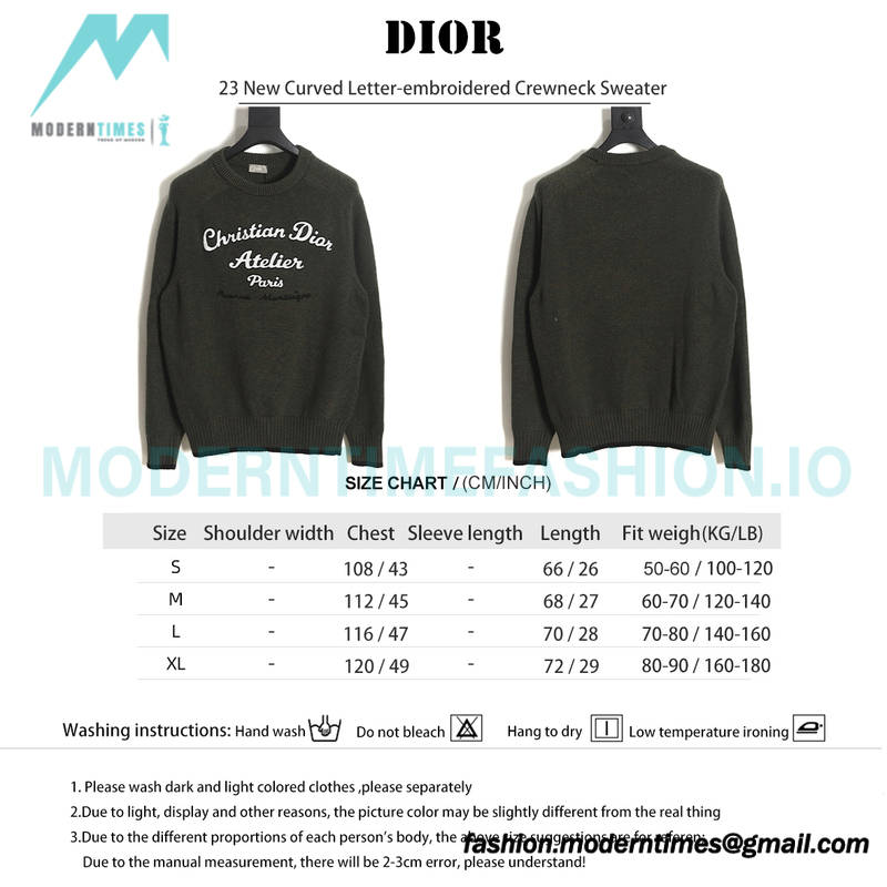 Dior - 23Fw Embroidered Signature Letter Knit Sweater