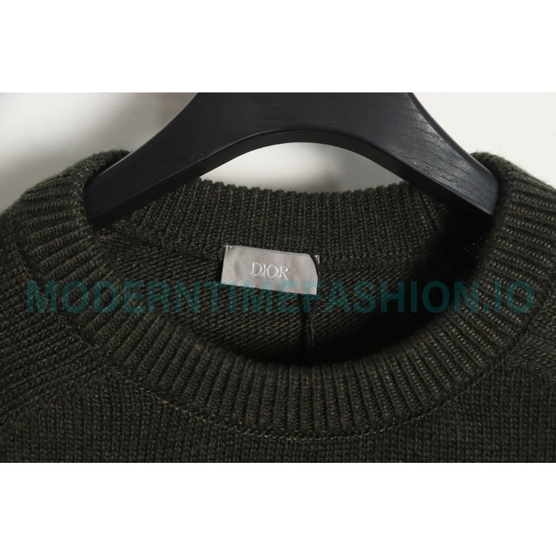 Dior - 23Fw Embroidered Signature Letter Knit Sweater