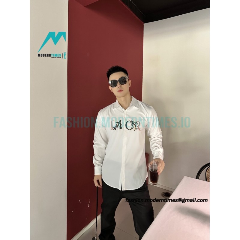 Dior - Gradient Floral Embroidery Shirt With Long Sleeves
