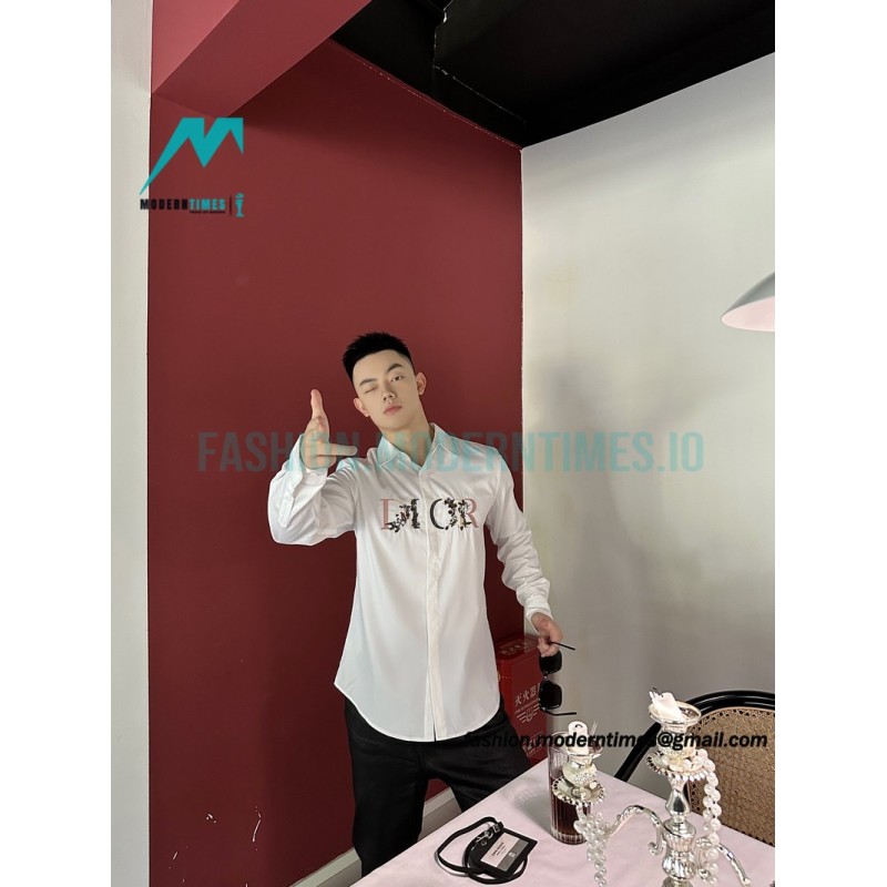 Dior - Gradient Floral Embroidery Shirt With Long Sleeves