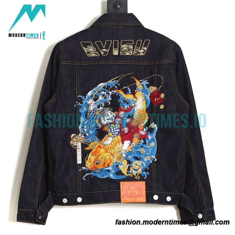 Evisu - 23fw Fishmen Embroidered Denim Coat