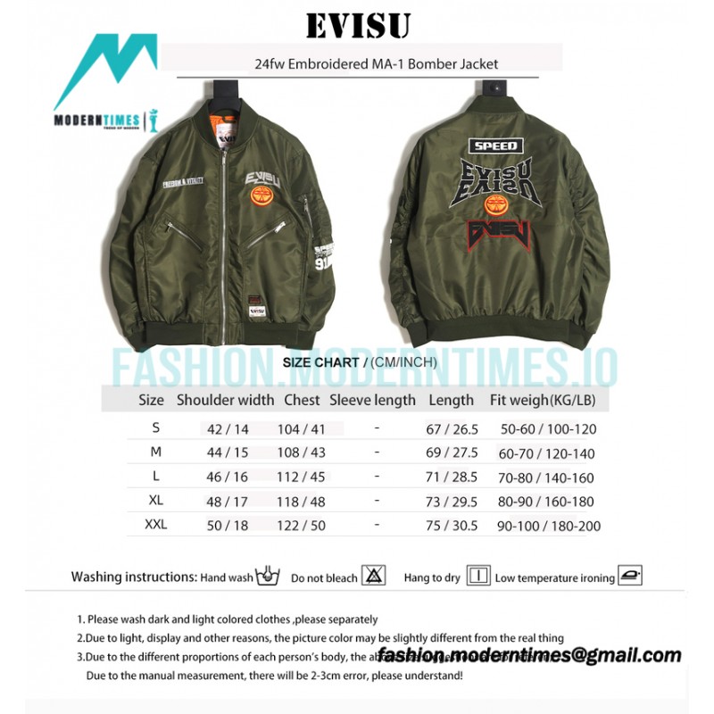 Evisu - 24fw Embroidered MA-1 Bomber Jacket