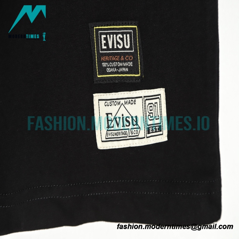 Evisu - 23ss Buddha Head Embroidered Sleeve T-shirt