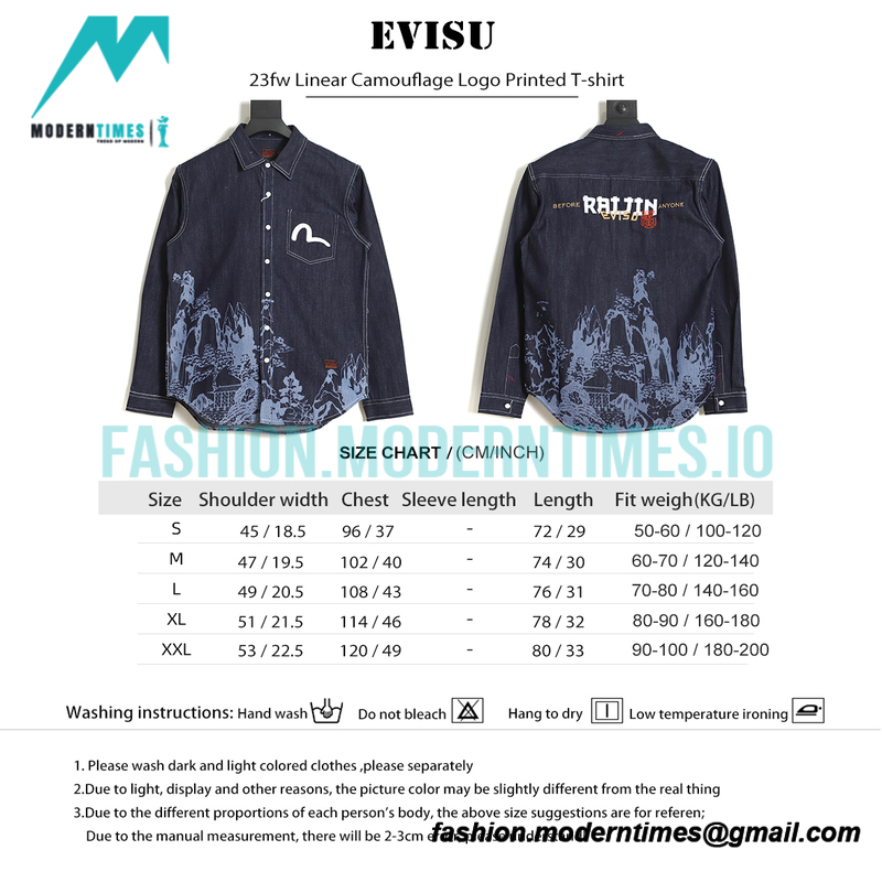 Evisu - 23ss Landscape Drawing Long-sleeved Shirt