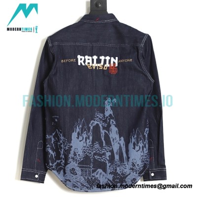 Evisu - 23ss Landscape Drawing Long-sleeved Shirt