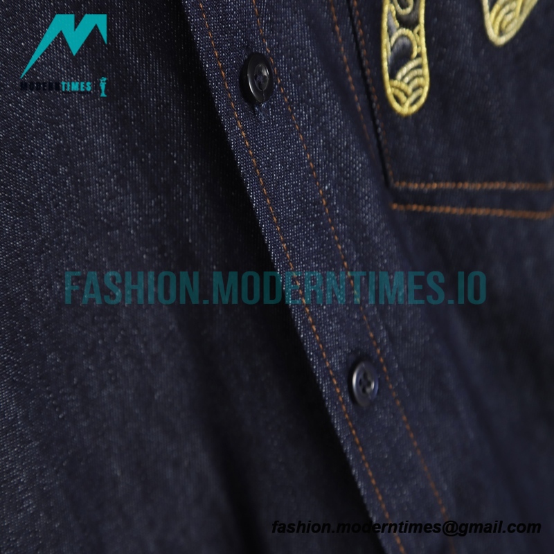 Evisu - 23fw Neptune Embroidered Big M Print Long Sleeve Shirt