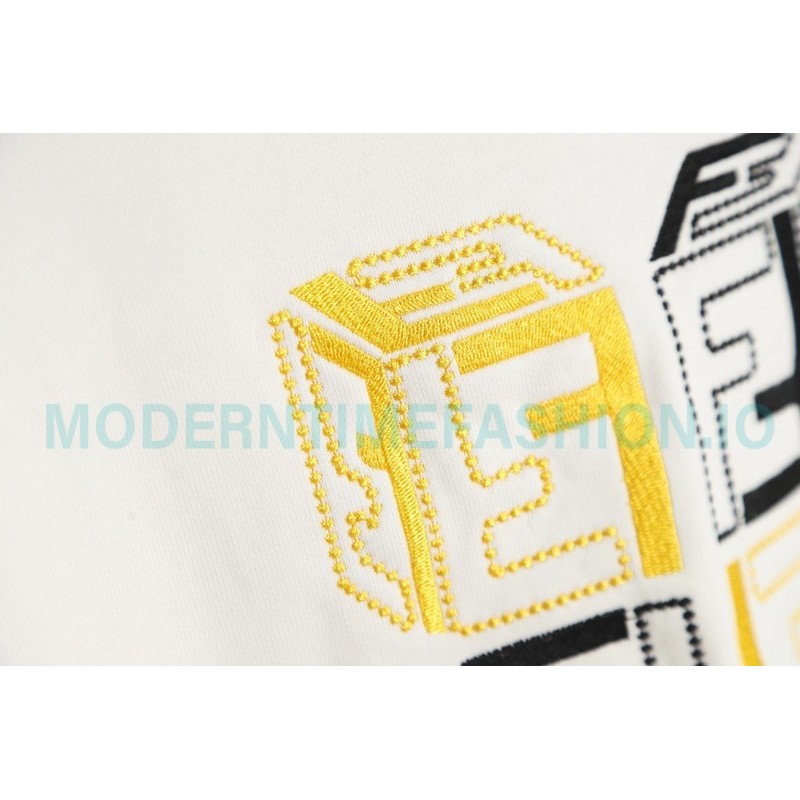 Fendi - Double F Embroidered Logo Round Neck Hoodie