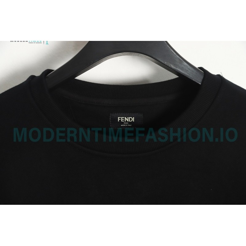 Fendi - Little Monster Glasses Crew-neck Hoodie With Diamond Sleeves