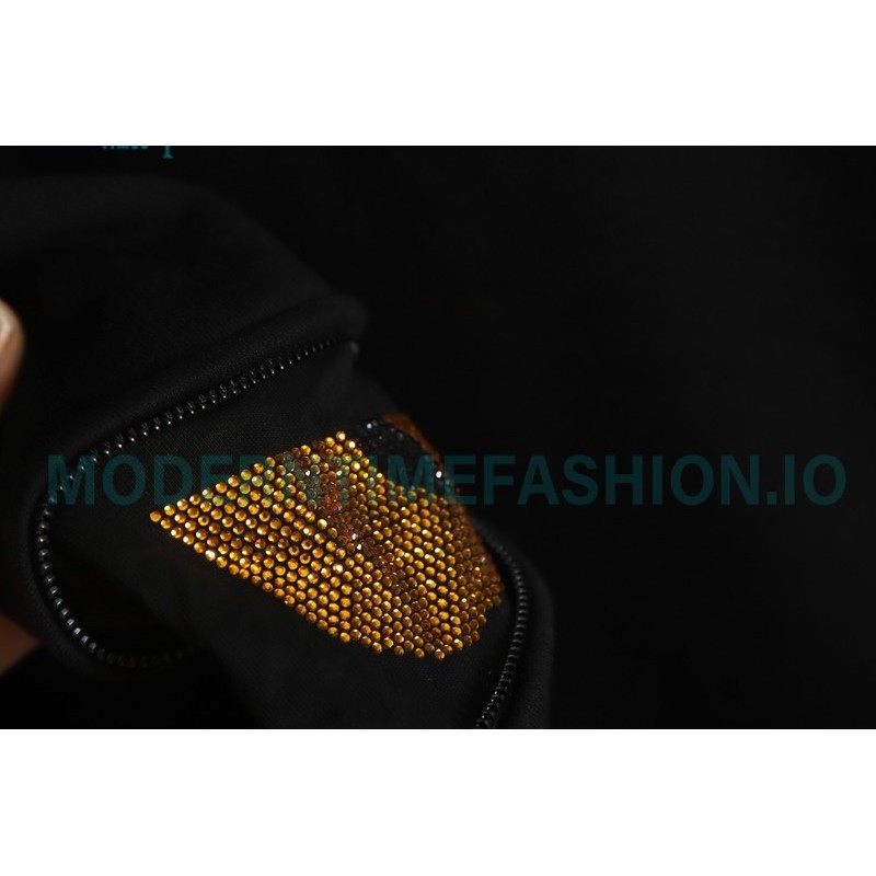 Fendi - Little Monster Glasses Crew-neck Hoodie With Diamond Sleeves