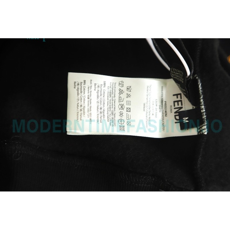 Fendi - Little Monster Glasses Crew-neck Hoodie With Diamond Sleeves