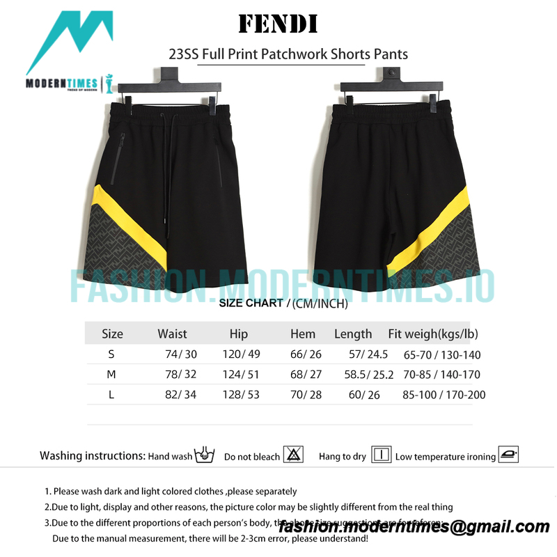 Fendi - 23SS Full Print Patchwork Shorts Pants