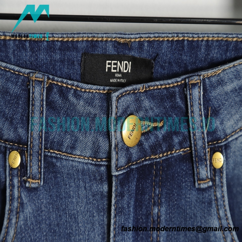 Fendi - Little Monster Embroidered Denim Pants