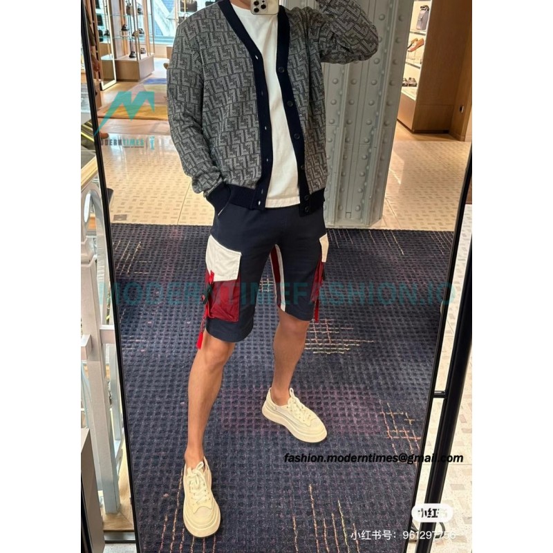 Fendi - 23FW FF Printed Wool Long Sleeve Knit Cardigan
